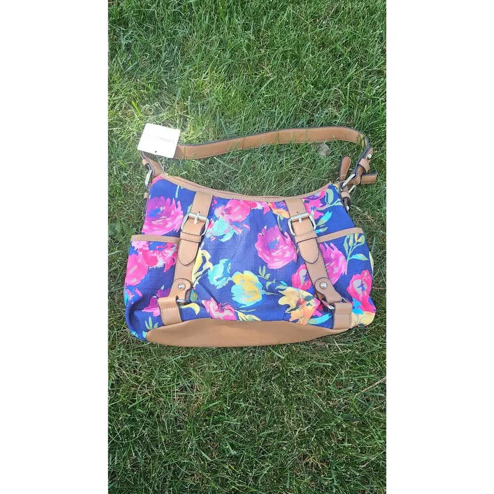 NWT Croft & Borrow Floral breakaway hobo 401 floral‎ midnight purse